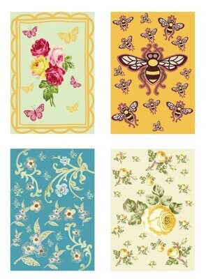 Vintage Nature Floral Notecards & Envelopes Pack of 8