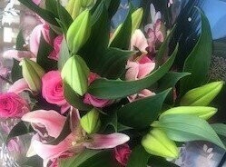Pink Lily & Rose Hand Tied Bouquet