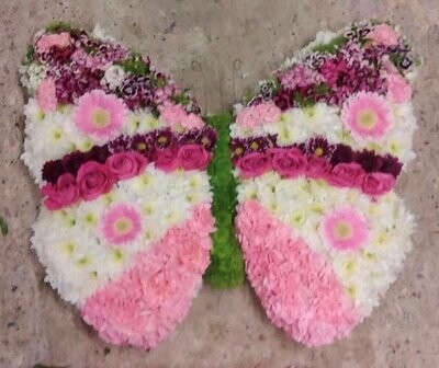 Pink & White Butterfly Funeral Tribute