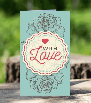 With Love Heart Greeting Card