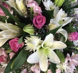 White Lily & Pink Rose Bouquet