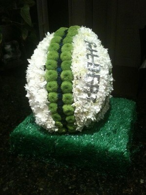Rugby Ball floral Funeral Tribute