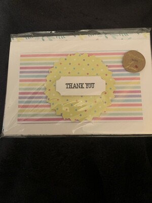 Handmade Candy Stripe Thank You Card