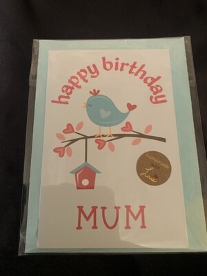 Happy Birthday Mum Bird Greeting Card