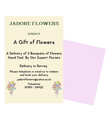 The Gift Of Flowers x3 Bouquets Voucher