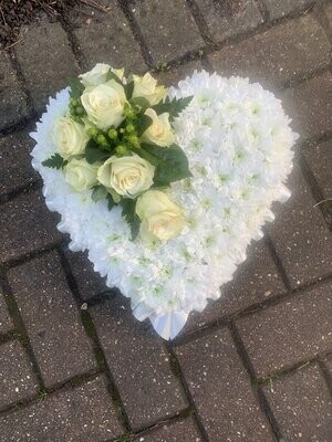 White Rose Massed Funeral Heart Tribute