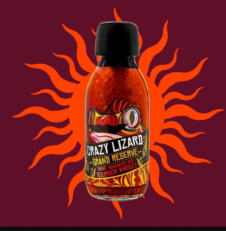 Crazy Lizard - Grand Reserve - Oak Smoked Habanero &amp; Bourbon Whiskey - 125ml