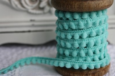 Small Aqua Pompoms