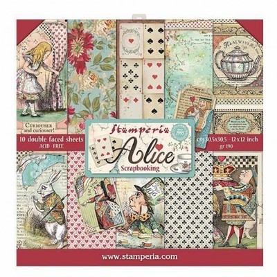STAMPERIA ALICE (In Wonderland) 12x12 Paper Set