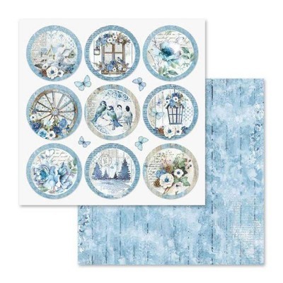 STAMPERIA BLUE LAND ROUNDS 12x12 Single Sheet