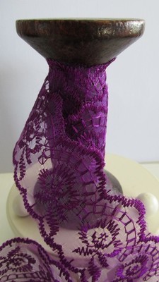 Purple Embroidered Organza Lace