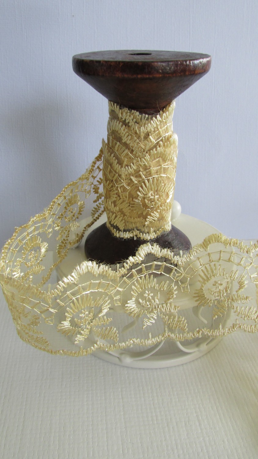 Gold Embroidered Organza Lace
