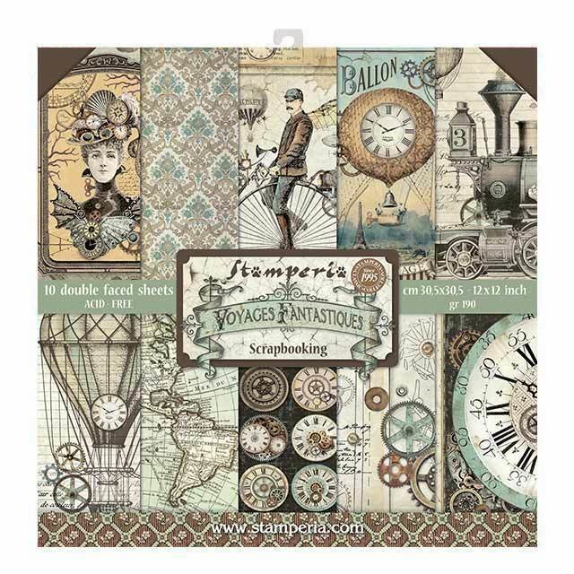 STAMPERIA VOYAGES FANTASTIQUES 12x12 Paper Set