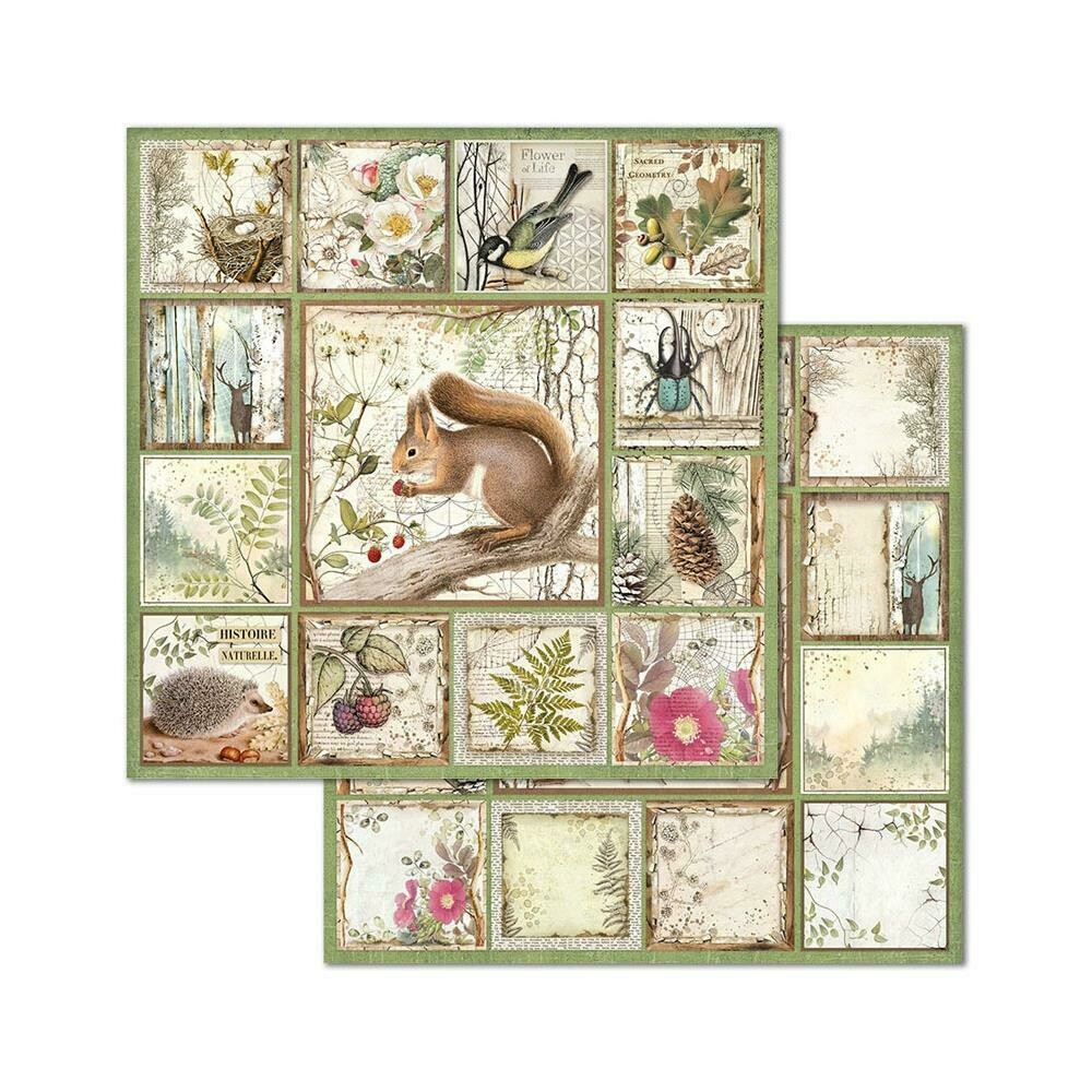 STAMPERIA FOREST TAGS 12x12 Single Sheet
