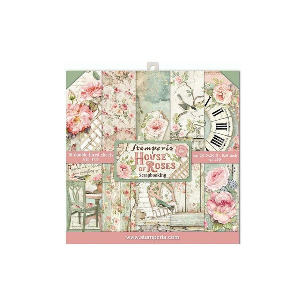STAMPERIA HOUSE OF ROSES 8x8 Paper Set
