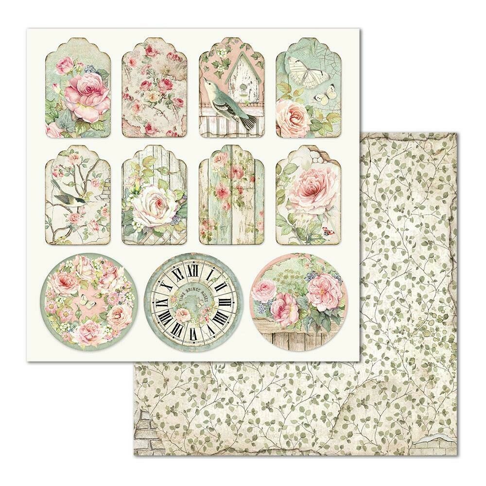 STAMPERIA HOUSE OF ROSES 12x12 SINGLE SHEET - TAGS STAMPERIA HOUSE OF ROSES 12x12 SINGLE SHEET - TAGS