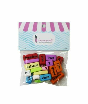 WORD TILES &amp; WOODEN BUTTONS