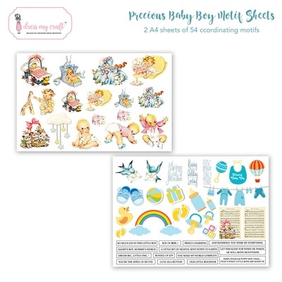 DRESS MY CRAFT - PRECIOUS BABY BOY Motif Sheets