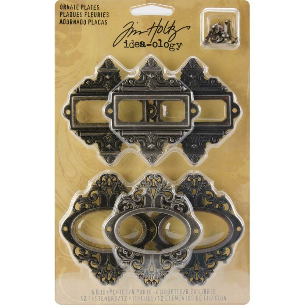 Tim Holtz Idea-Ology Metal Ornate Plates W/Brads Tim Holtz Idea-Ology Metal Ornate Plates W/Brads