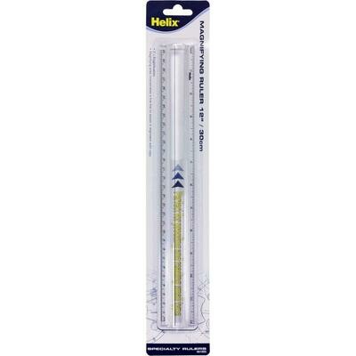 30cm/12 Inch Magnifying Ruler - Clear