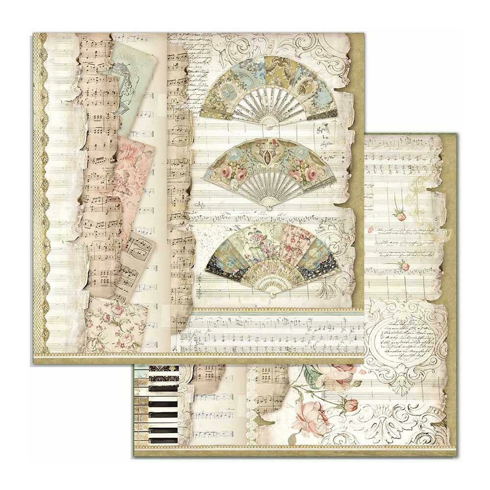 STAMPERIA PRINCESS FANS &amp; MUSIC 12x12 Single Sheet