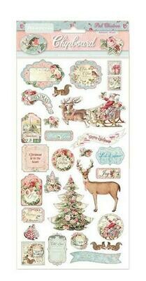 STAMPERIA - PINK CHRISTMAS Adhesive Chipboard