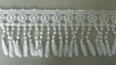 Circle Tassel Lace - White