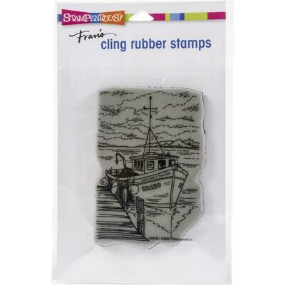 BOAT DOCKING  Cling Rubber Stamp