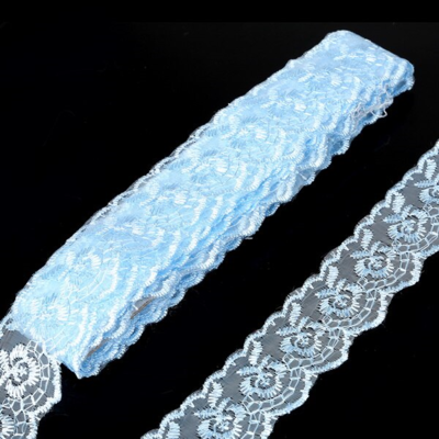 Light Blue Embroidered Organza Lace