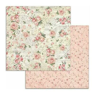 STAMPERIA LITTLE ROSES AND SCRIPTURES 12x12 Single Sheet
