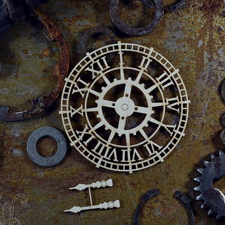 Industrial Clock Face Chipboard