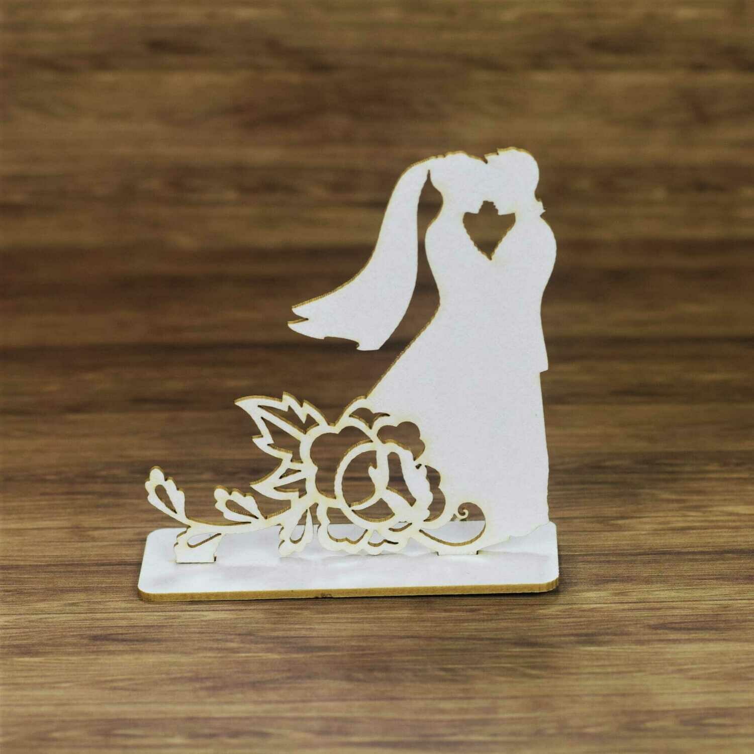 3D Bride &amp; Groom With A Rose Chipboard