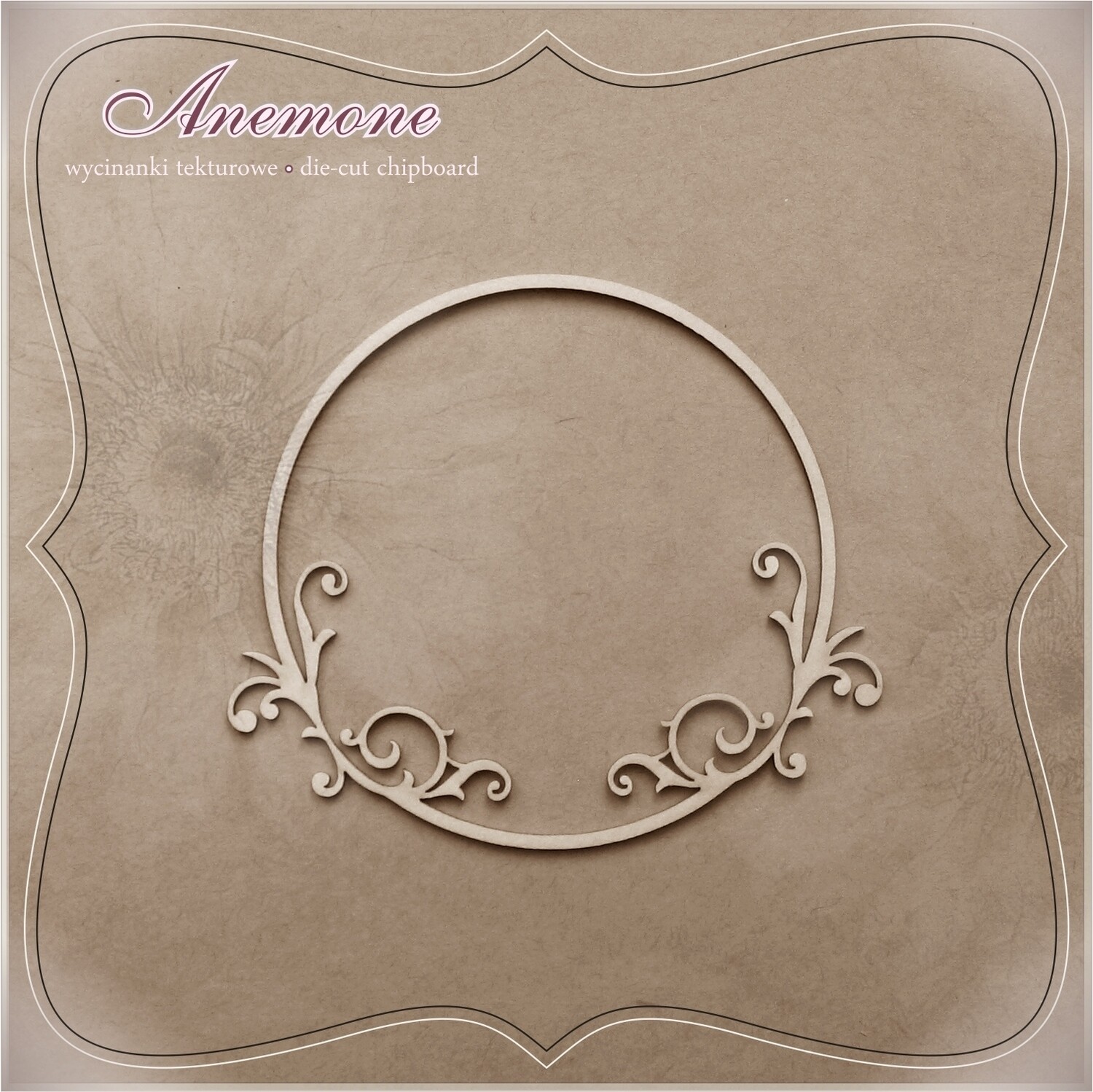 Circle Flourish Frame Chipboard