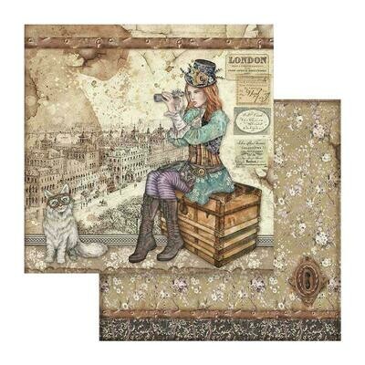 STAMPERIA LADY VAGABOND &amp; CAT 12x12 Single Sheet