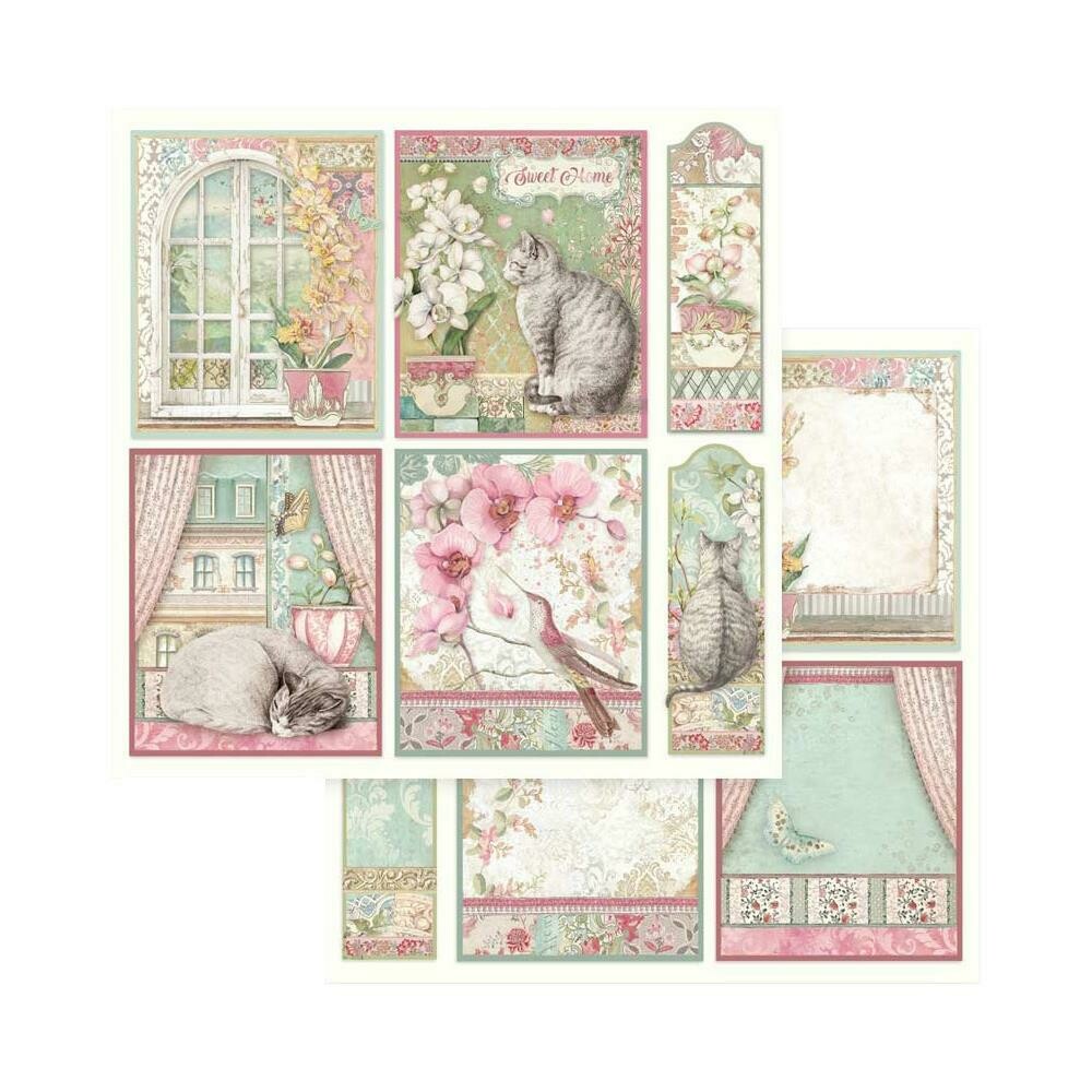 STAMPERIA ORCHIDS CARDS 12x12 Single Sheet
