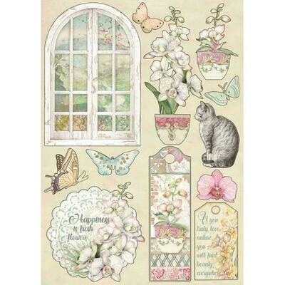 STAMPERIA - ORCHIDS &amp; CATS Wooden Shapes