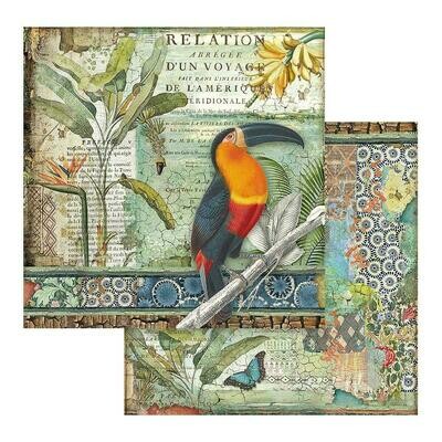 STAMPERIA AMAZONIA TOUCAN 12x12 Single Sheet