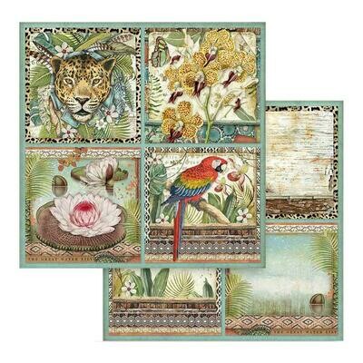 STAMPERIA AMAZONIA CARDS 12x12 Single Sheet