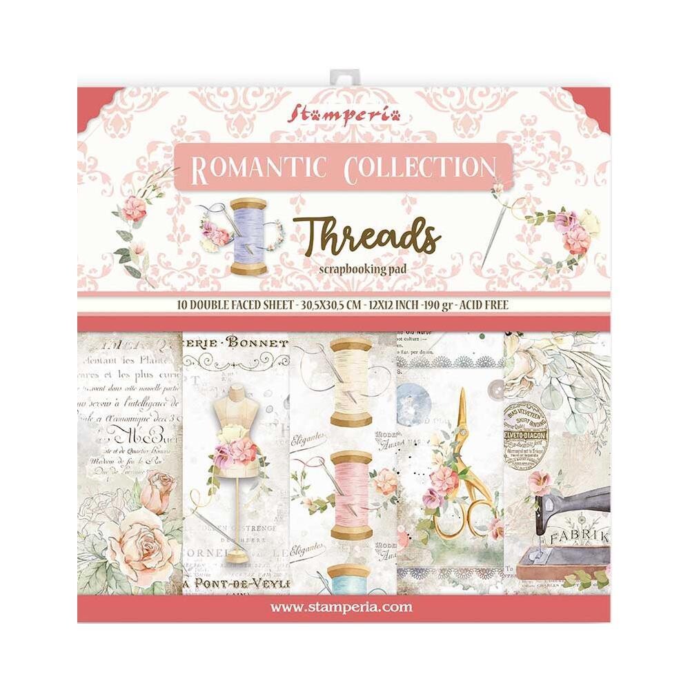 STAMPERIA ROMANTIC THREADS 12x12 Paper Set