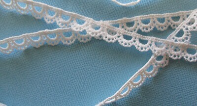Looped Scallop Lace - White