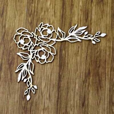 Peonies Corner Chipboard