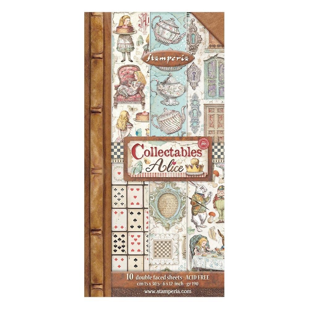 STAMPERIA ALICE 12X6 Collectables Paper Set