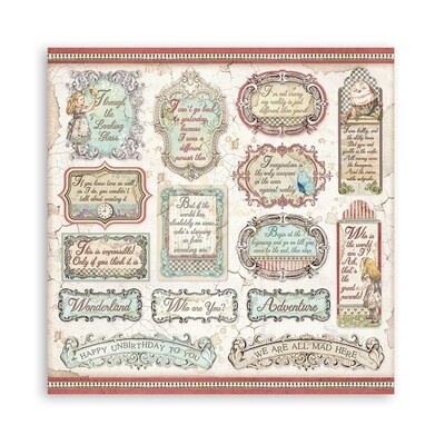 STAMPERIA ALICE (Through the Looking Glass) 8x8 Paper Set