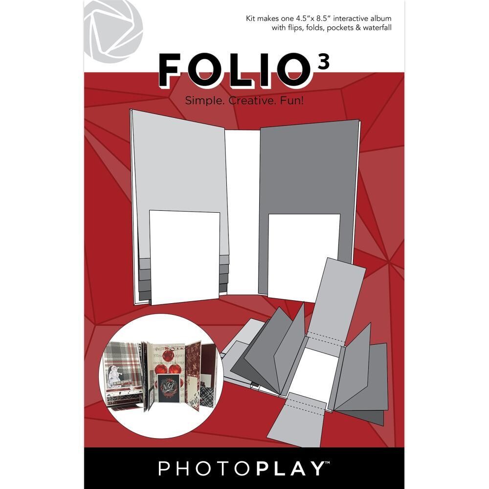 PHOTOPLAY FOLIO 3 4.5"x 8.5" White