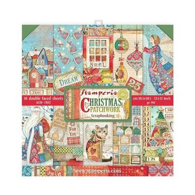 STAMPERIA CHRISTMAS PATCHWORK 12x12 Paper Set