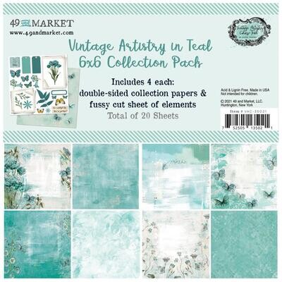 49 & MARKET 6x6 Collection Pack - Vintage Artistry in Teal