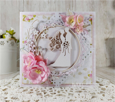 Young Couple With A Bouquet Chipboard