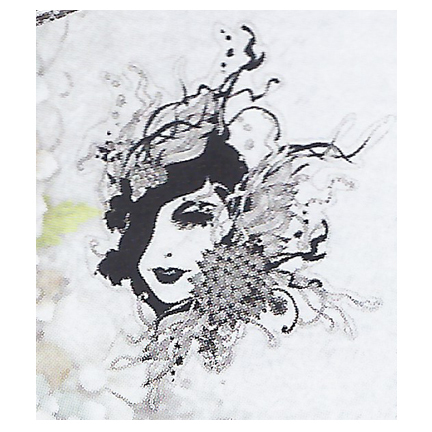 Lady With Elegant Flowers Clear Stamp