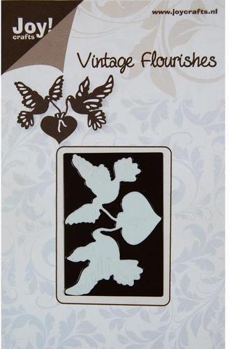 Vintage Flourishes - Doves &amp; Heart die