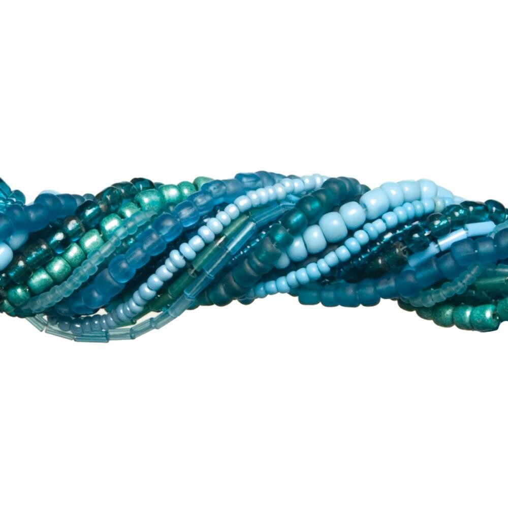Jewellery Basics Glass Seed Bead Mix 90g - Teal